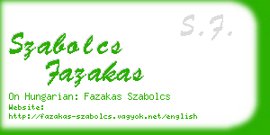 szabolcs fazakas business card